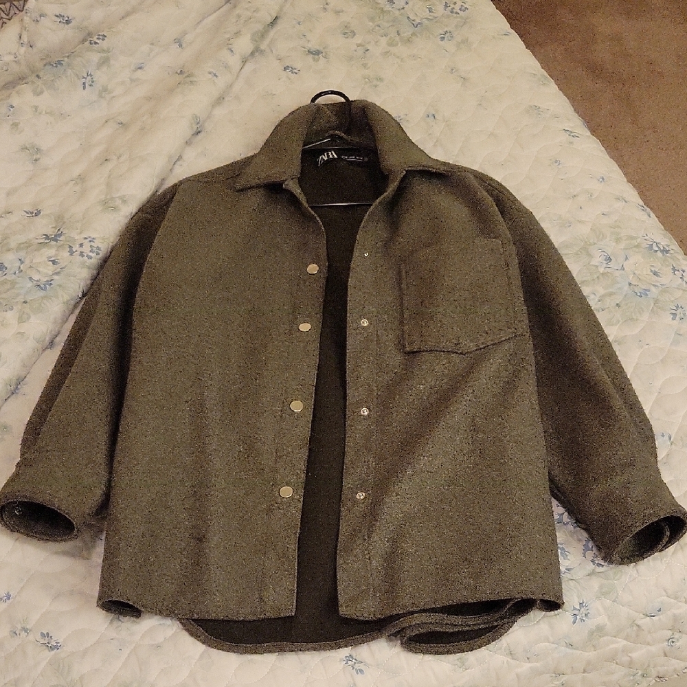 Zara Women's Grey Shirt Jacket